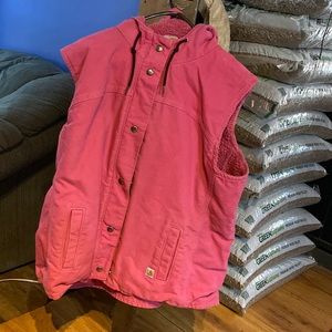 Thick carhartt pink hooded vest